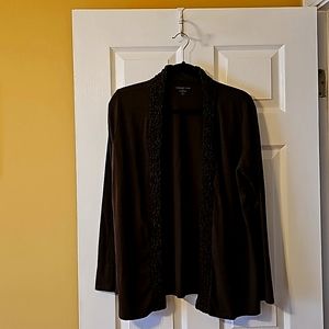 Coldwater Creek t- shirt material with decorative detail brown M